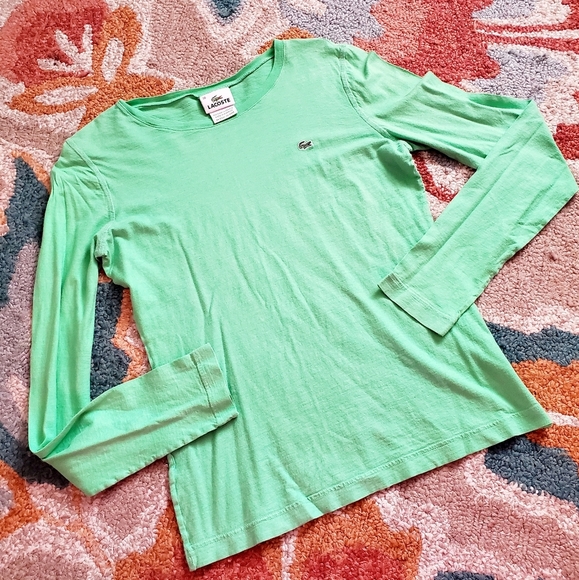 🐊 LACOSTE Green Long Sleeve Top - Picture 2 of 6